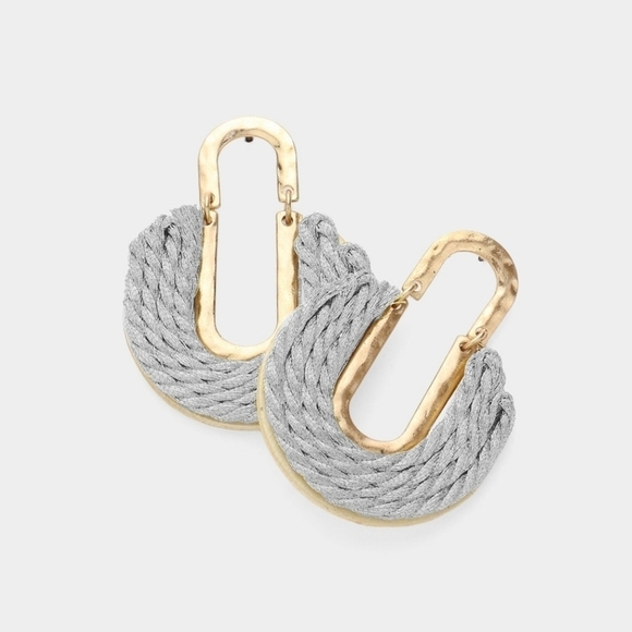 NWT Rope Embellished Abstract Earrings - Picture 1 of 1